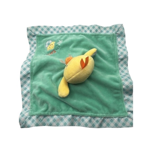 Magic Years Baby Chick Lovey Security Blanket Green My First Easter Rattle Toy - Picture 3 of 5